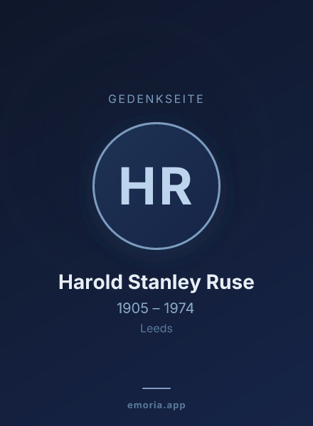 Gedenkportrait von Harold Stanley Ruse