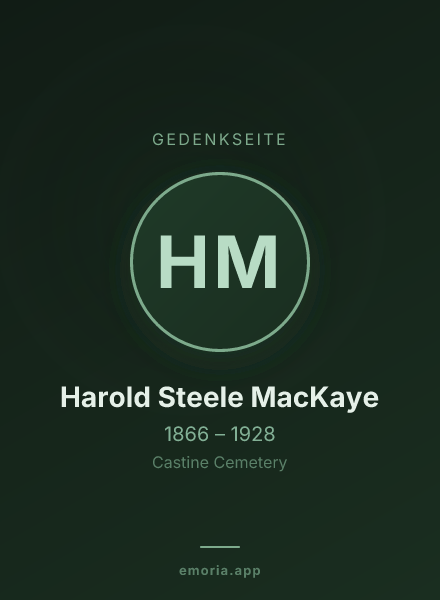 Gedenkportrait von Harold Steele MacKaye