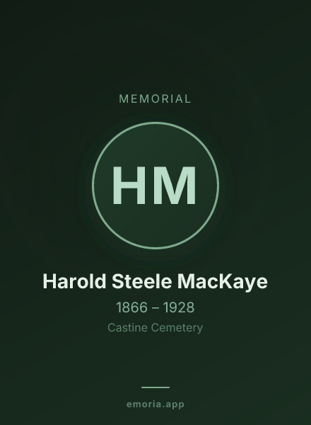 Memorial portrait of Harold Steele MacKaye