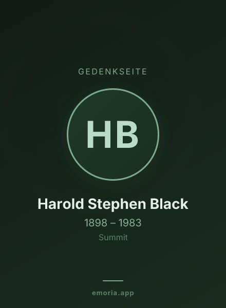 Gedenkportrait von Harold Stephen Black