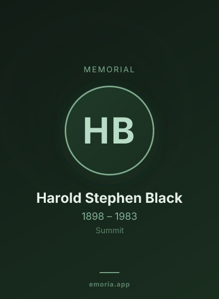 Memorial portrait of Harold Stephen Black