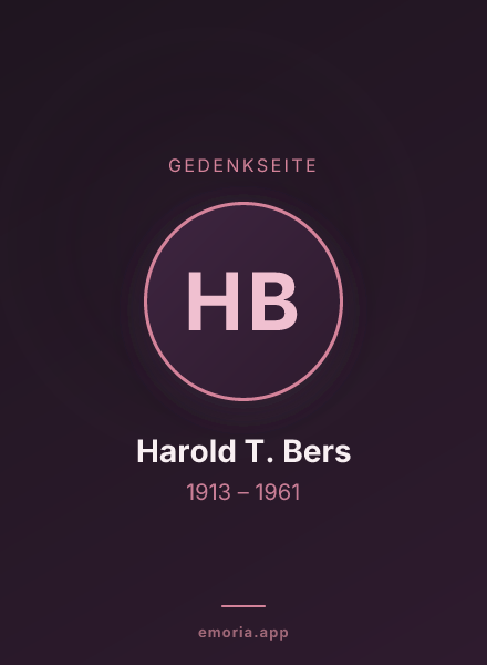 Gedenkportrait von Harold T. Bers
