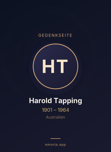Gedenkportrait von Harold Tapping