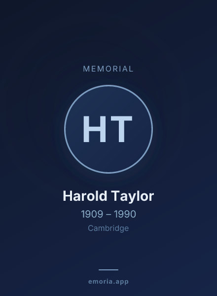 Memorial portrait of Harold Taylor