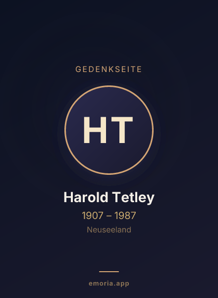 Gedenkportrait von Harold Tetley