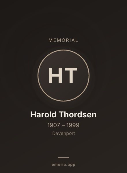 Memorial portrait of Harold Thordsen