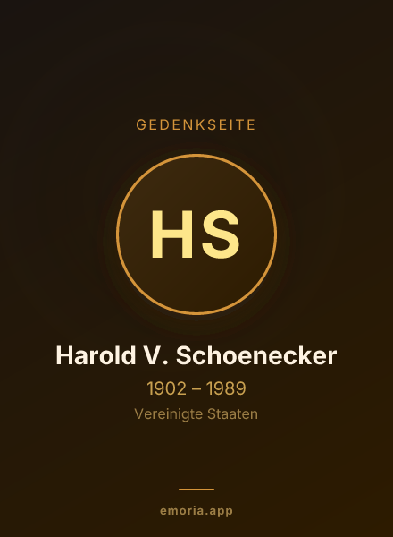 Gedenkportrait von Harold V. Schoenecker
