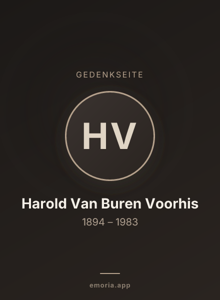 Gedenkportrait von Harold Van Buren Voorhis