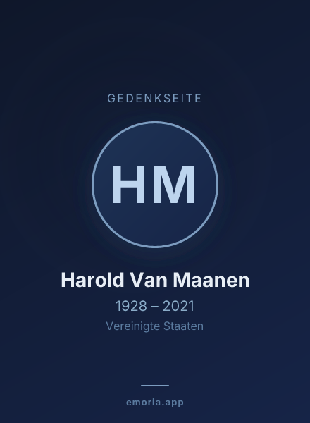Gedenkportrait von Harold Van Maanen
