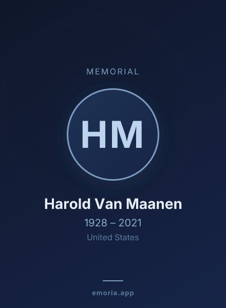 Memorial portrait of Harold Van Maanen