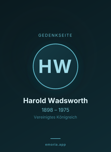Gedenkportrait von Harold Wadsworth