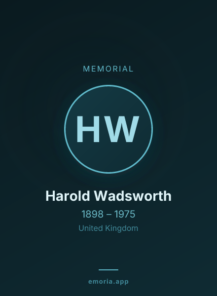 Memorial portrait of Harold Wadsworth