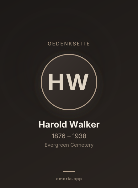 Gedenkportrait von Harold Walker