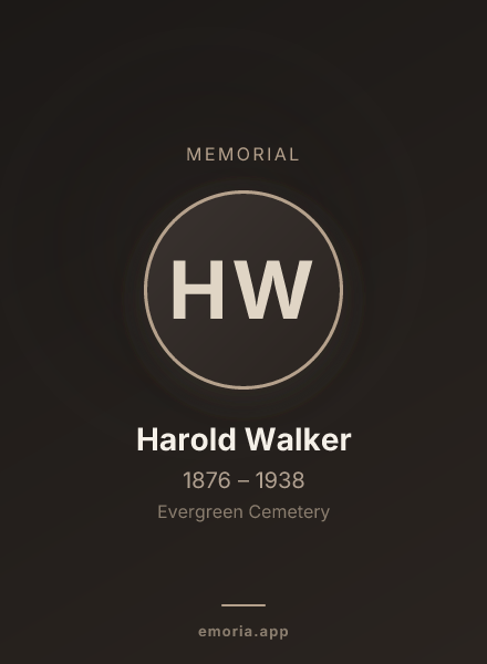 Memorial portrait of Harold Walker