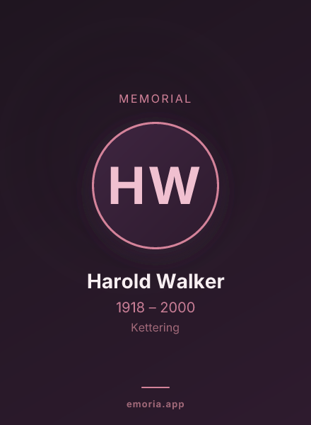 Memorial portrait of Harold Walker