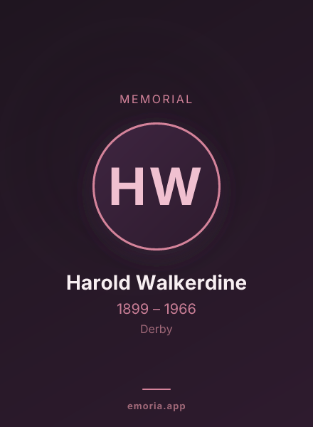 Memorial portrait of Harold Walkerdine