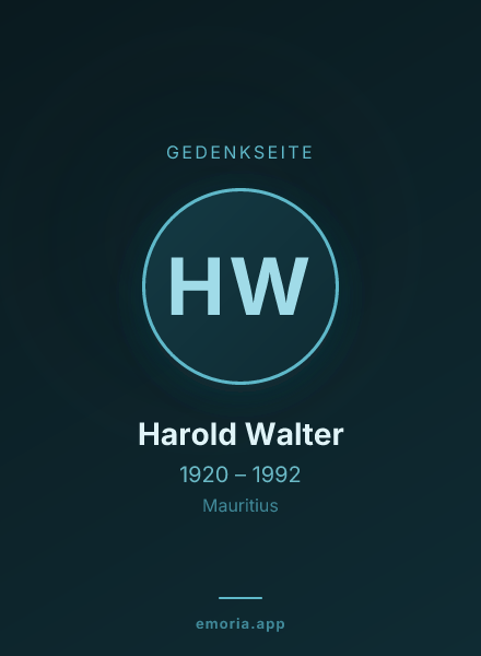 Gedenkportrait von Harold Walter