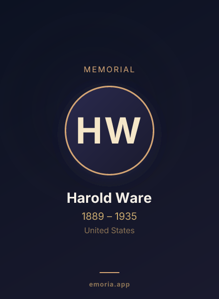 Memorial portrait of Harold Ware