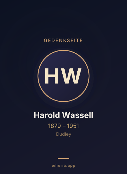 Gedenkportrait von Harold Wassell