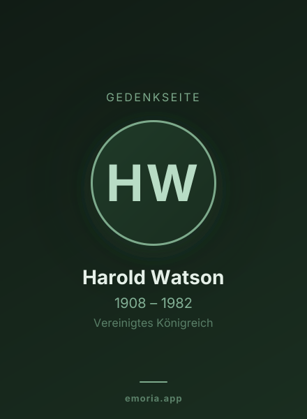 Gedenkportrait von Harold Watson