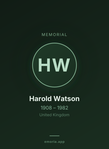 Memorial portrait of Harold Watson