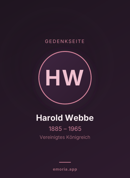 Gedenkportrait von Harold Webbe