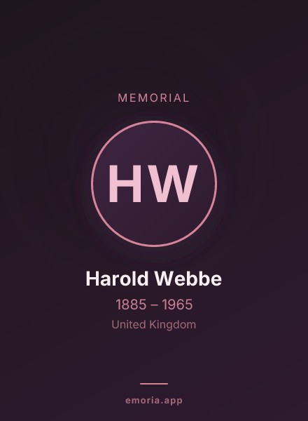 Memorial portrait of Harold Webbe