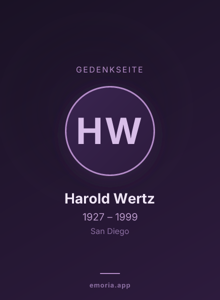 Gedenkportrait von Harold Wertz