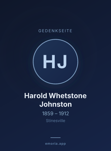 Gedenkportrait von Harold Whetstone Johnston