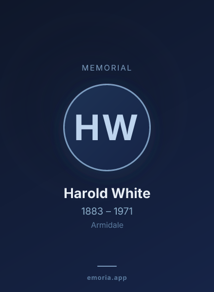 Memorial portrait of Harold White