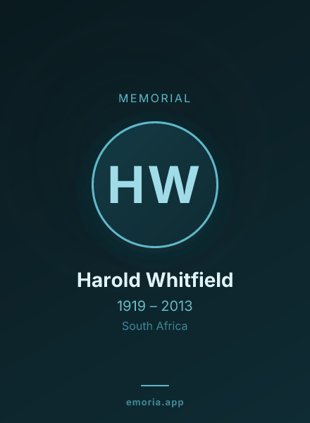 Memorial portrait of Harold Whitfield