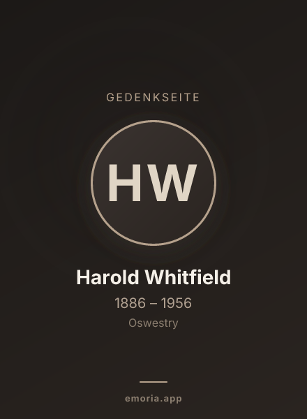 Gedenkportrait von Harold Whitfield
