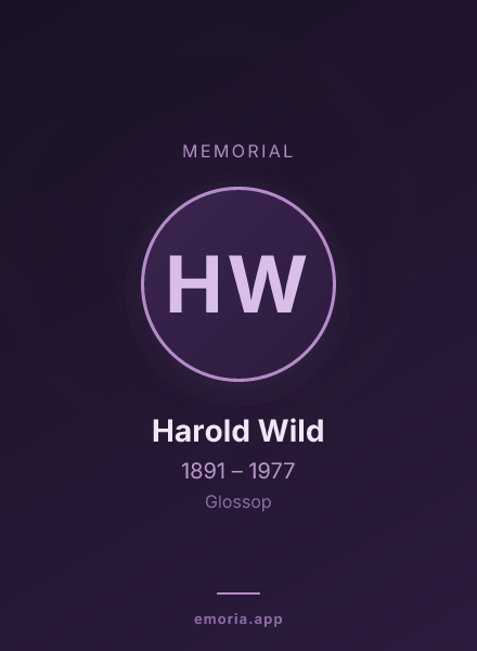 Memorial portrait of Harold Wild