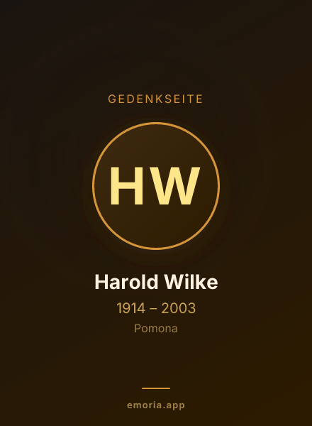 Gedenkportrait von Harold Wilke