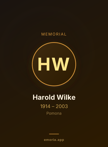 Memorial portrait of Harold Wilke