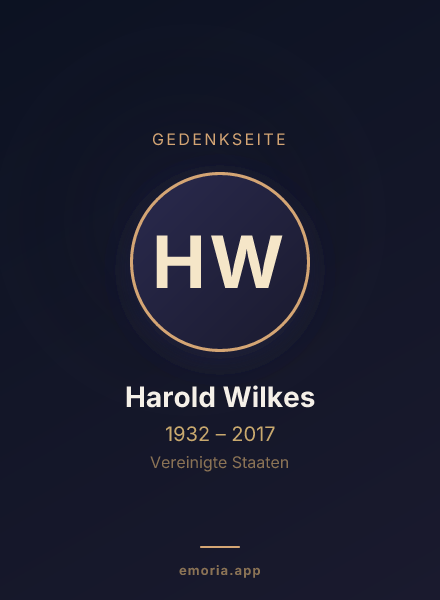 Gedenkportrait von Harold Wilkes