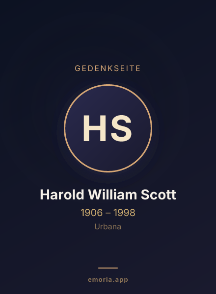 Gedenkportrait von Harold William Scott