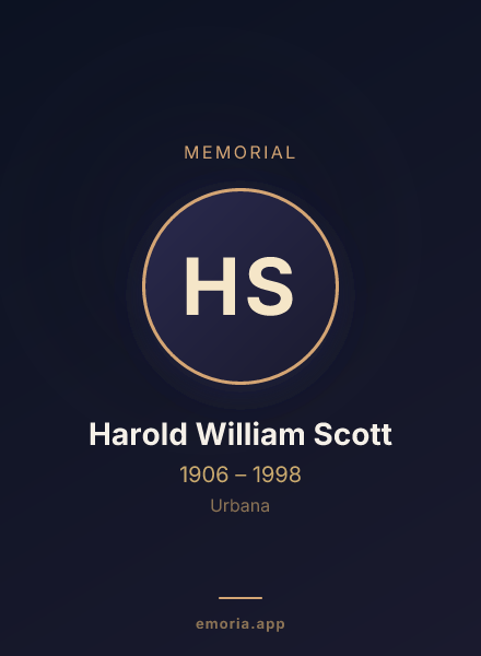 Memorial portrait of Harold William Scott
