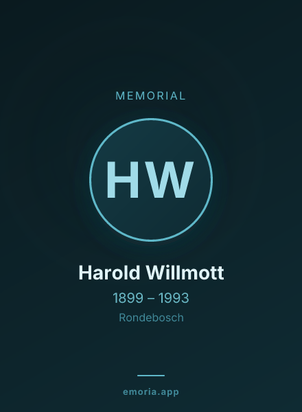 Memorial portrait of Harold Willmott