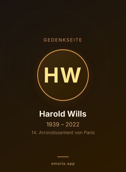 Gedenkportrait von Harold Wills