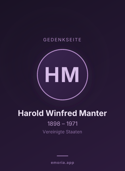 Gedenkportrait von Harold Winfred Manter