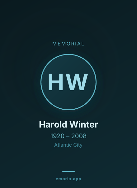 Memorial portrait of Harold Winter