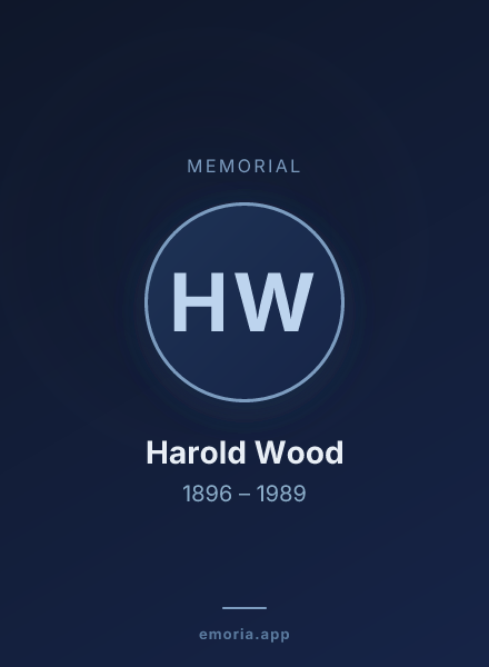 Memorial portrait of Harold Wood