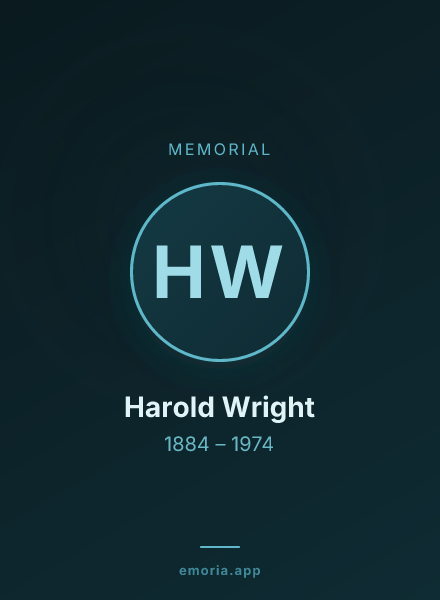 Memorial portrait of Harold Wright