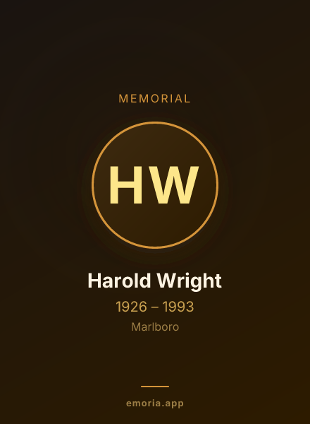 Memorial portrait of Harold Wright
