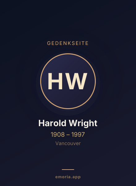 Gedenkportrait von Harold Wright