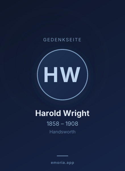 Gedenkportrait von Harold Wright