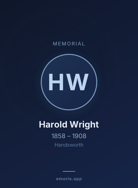 Memorial portrait of Harold Wright