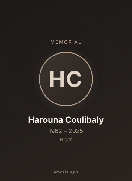 Memorial portrait of Harouna Coulibaly