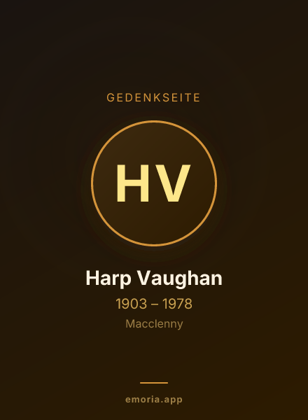 Gedenkportrait von Harp Vaughan